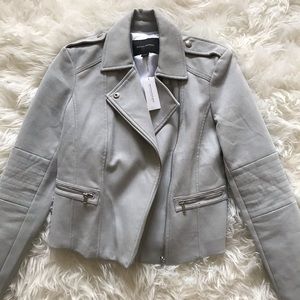 Banana Republic Light Gray Moto Jacket